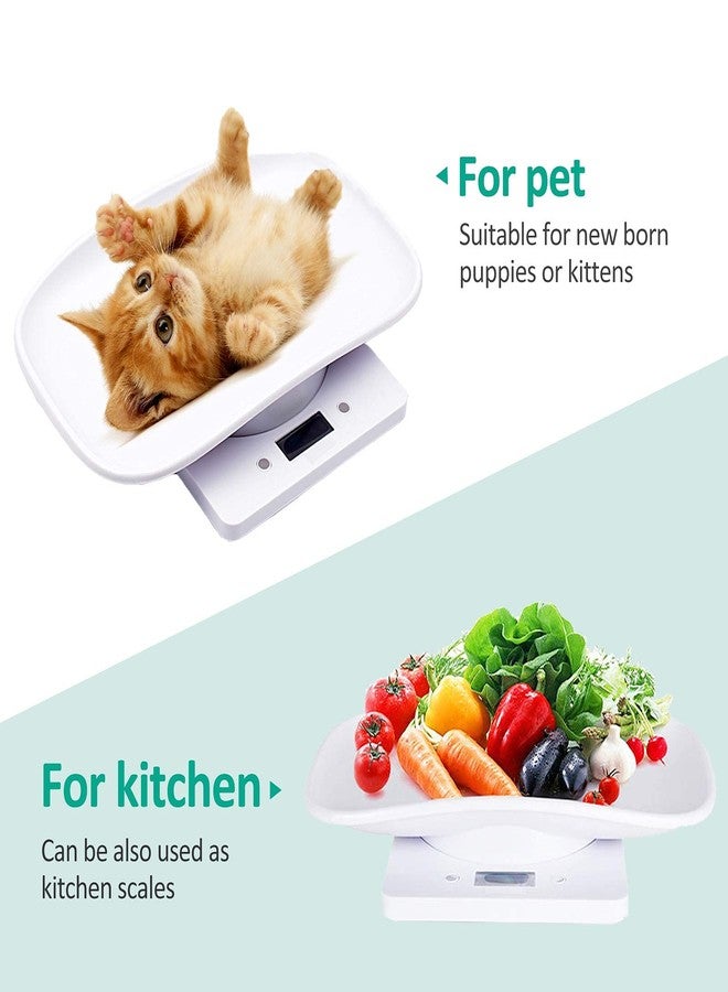 LFGKeng Digital Pet Scale, Small Animal Scale with Tape Measure, Kitchen Food Scale, Weighing Max 33lbs, Size 12"x8", LCE Electronic Weight Scale Only for Newborn Kitten, Puppy, Hamster, Little Bird (White) - Image 5